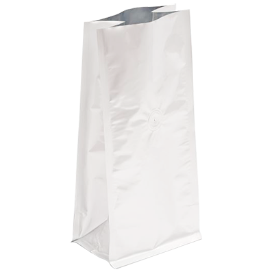 Metallic Silver Block Bottom Bag with Valve Metallic Silver Block Bottom Bag with Valve