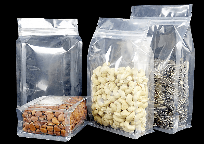 Clear flat bottom box pouches