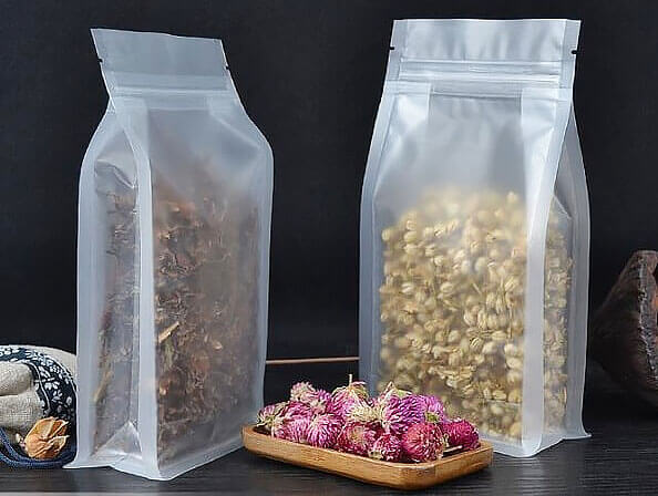 Transparent Frosted Stand-Up Pouch Ziplock Packaging matte bag for Beverage Coffee bean Snack Cookie.jpg