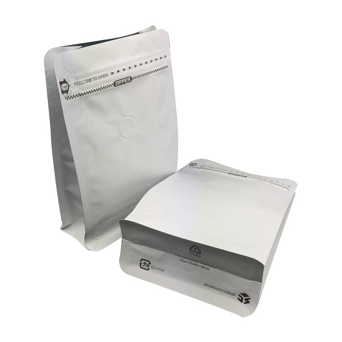 White flat bottom pouch
