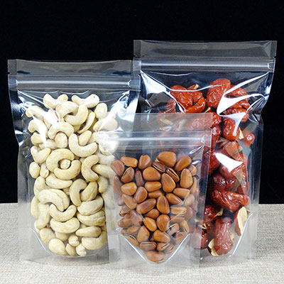 Clear Stand Up Self Sealing-Plastic Packaging Bags for Food Coffee Clear Stand Up Self Sealing-Plastic Packaging Bags for Food Coffee