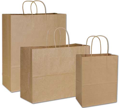 Kraft shopping bag with handle Tin tie kraft sos bags