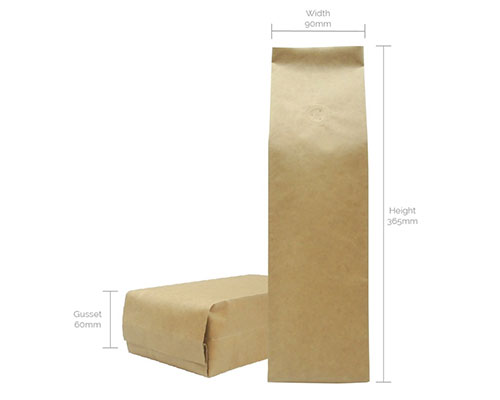 Kraft side gusset coffee bags Silver Side Gusseted Bag