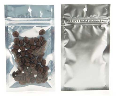 Silver Metallized Hanging Zipper Barrier 3 side seal Bags Silver Metallized Hanging Zipper Barrier 3 side seal Bags